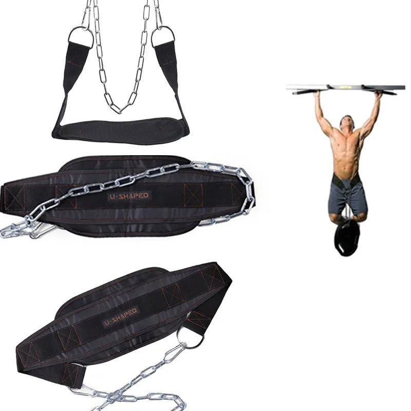 Weight-Training Dipping Belt With Chain