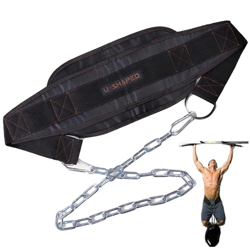 Weight-Training Dipping Belt With Chain